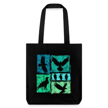 Eagle Retro Graphic Vintage Animal Print - Stanley/Stella Heavyweight Recycled Tote Bag - black - Front