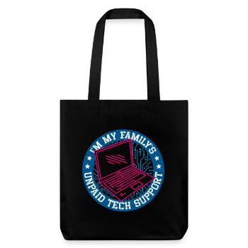 Familien Tech Support Laptop - Stanley/Stella recycelter Heavyweight Stoffbeutel - Schwarz - Vorne