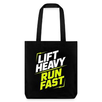 Lift Heavy Run Fast Gym Weight Training Workout Fitness - Stanley/Stella Heavyweight Recycled Tote Bag - black - Front