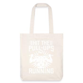 Gym Junkies Hit The Pull-Ups Running Calisthenics - Stanley/Stella recycelter Heavyweight Stoffbeutel - Naturweiß - Vorne