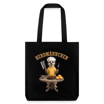 Ein lustiges Herdmännchen Koch Erdmännchen - Stanley/Stella recycelter Heavyweight Stoffbeutel - Schwarz - Vorne
