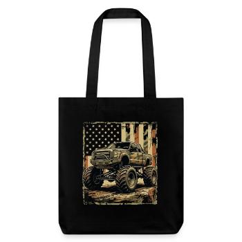 Monster Truck im US-Camo-Stil - Stanley/Stella recycelter Heavyweight Stoffbeutel - Schwarz - Vorne