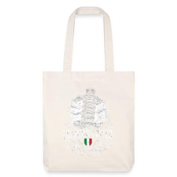 Pisa Tower Silhouette Voyage vintage penché - Tote bag épais recyclé Stanley/Stella - blanc cassé - Devant