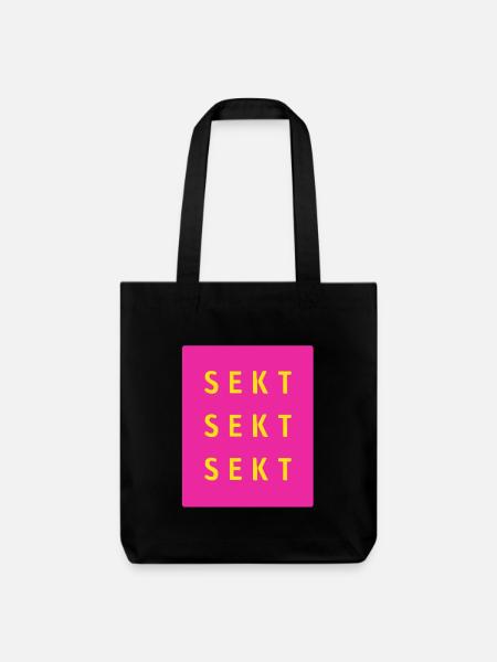 Sekt Dreifach Neon Pink - Stanley/Stella recycelter Heavyweight Stoffbeutel - Schwarz