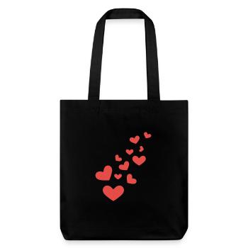 Coeur - amour - petits coeurs - motif - - ligne - Tote bag épais recyclé Stanley/Stella - noir - Devant