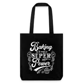 Backen Bäckerin Konditorin Hobby Bäckerin Geschenk - Stanley/Stella recycelter Heavyweight Stoffbeutel - Schwarz - Vorne