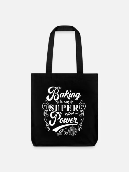 Backen Bäckerin Konditorin Hobby Bäckerin Geschenk - Stanley/Stella recycelter Heavyweight Stoffbeutel - Schwarz