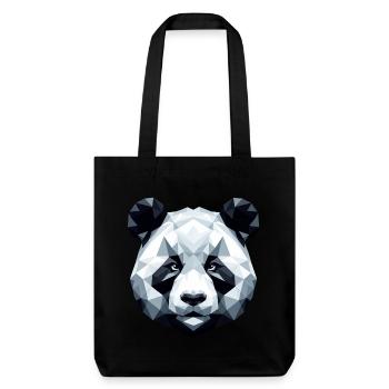 Panda Portrait Géométrie Polygone Style artistique - Tote bag épais recyclé Stanley/Stella - noir - Devant
