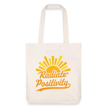 Strahlen Sie Positivität aus - Stanley/Stella recycelter Heavyweight Stoffbeutel - Naturweiß - Vorne