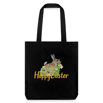 Happy Easter rabbit - Stanley/Stella Heavyweight Recycled Tote Bag - black - Front