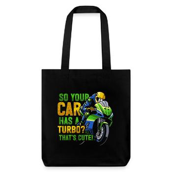 Moto de course de moto dicton - Tote bag épais recyclé Stanley/Stella - noir - Devant