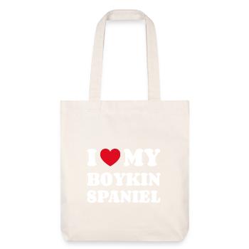 J’aime mon Boykin Spaniel Cadeau Propriétaire de chien - Tote bag épais recyclé Stanley/Stella - blanc cassé - Devant