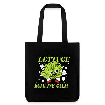 Salat Romaine Calm – Lustiger Salat - Stanley/Stella recycelter Heavyweight Stoffbeutel - Schwarz - Vorne