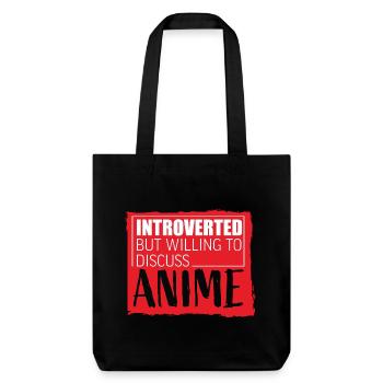 Introverted But Willing To Discuss Anime Japan - Stanley/Stella Heavyweight Recycled Tote Bag - black - Front