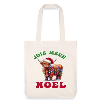 Joie Meuh Noël Cadeau Humoristique Vache Noël - Tote bag épais recyclé Stanley/Stella - blanc cassé - Devant