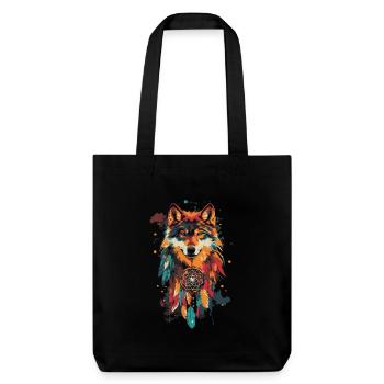 Loup Attrape-rêves - Tote bag épais recyclé Stanley/Stella - noir - Devant