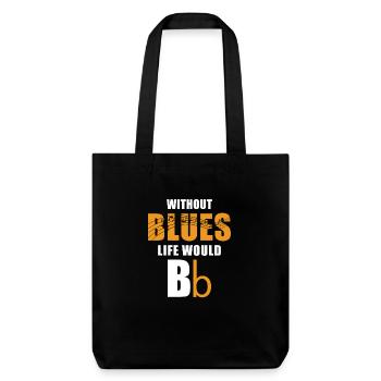 Blues - Stanley/Stella recycelter Heavyweight Stoffbeutel - Schwarz - Vorne