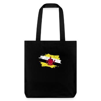 Brunei Flagge Grunge Brunei Fahne - Stanley/Stella recycelter Heavyweight Stoffbeutel - Schwarz - Vorne