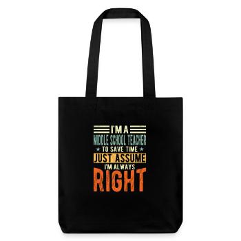 Middle School Teacher - Stanley/Stella Heavyweight Recycled Tote Bag - black - Front