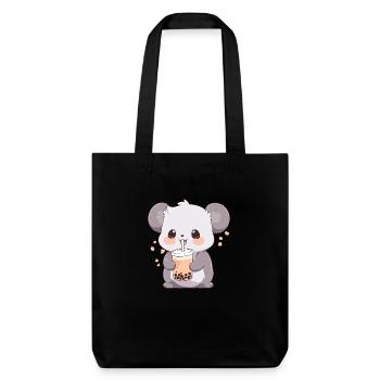 Kawaii Koala Boissons Boba Bubble Tea Chibi - Tote bag épais recyclé Stanley/Stella - noir - Devant