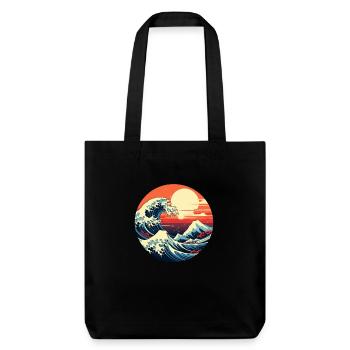 Große Welle The Great Wave Kanagawa - Stanley/Stella Heavyweight Recycled Tote Bag - black - Front