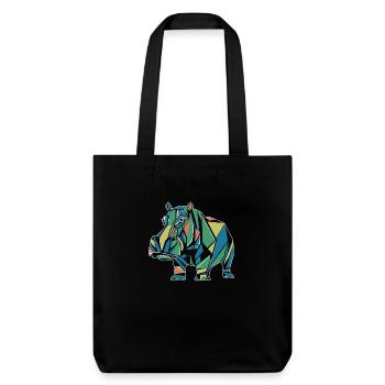 Colorful Geometric Hippopotamus Design - Stanley/Stella Heavyweight Recycled Tote Bag - black - Front
