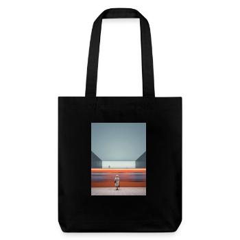 Woman in Striped Dress Waiting - Stanley/Stella Heavyweight Recycled Tote Bag - black - Front