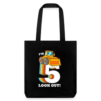 Chantier de la fête d’anniversaire des enfants - Tote bag épais recyclé Stanley/Stella - noir - Devant
