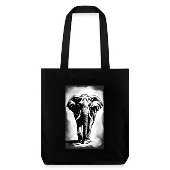 Elephant | Wild Animal | Africa | Children's motifs - Stanley/Stella Heavyweight Recycled Tote Bag - black - Front