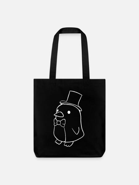 Pinguin Magier - Stanley/Stella recycelter Heavyweight Stoffbeutel - Schwarz