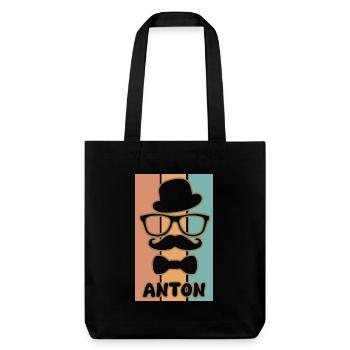 Vorname Anton - Stanley/Stella recycelter Heavyweight Stoffbeutel - Schwarz - Vorne