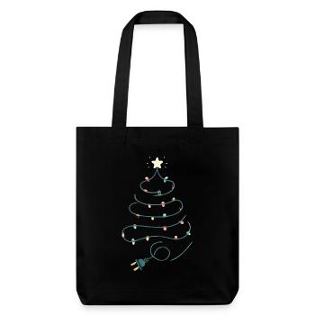 Christmas Tree String Lights Design - Stanley/Stella Heavyweight Recycled Tote Bag - black - Front