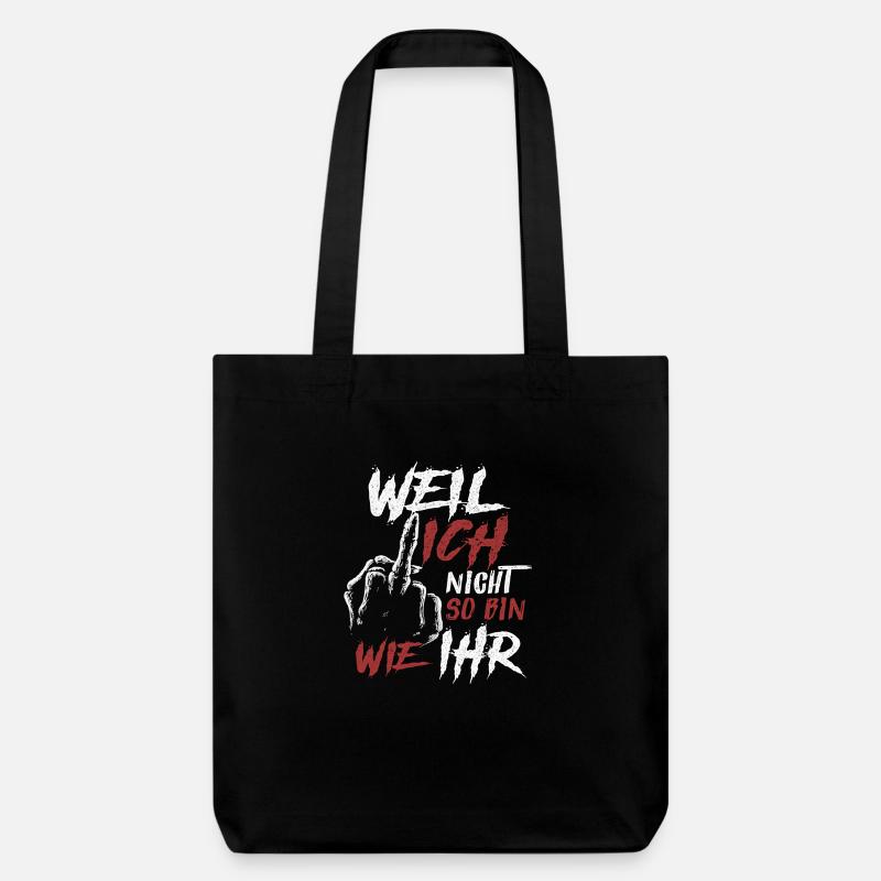 Parce que je ne suis pas comme son doigt du milieu - Tote bag épais recyclé Stanley/Stella - noir