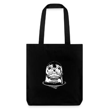 Funny Seal Seal Howler Animals Wilsigns - Stanley/Stella Heavyweight Recycled Tote Bag - black - Front