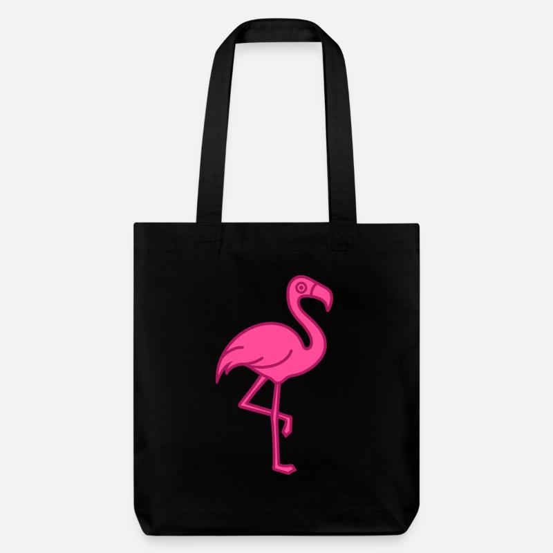 Pink Flamingo - Stanley/Stella recycelter Heavyweight Stoffbeutel - Schwarz