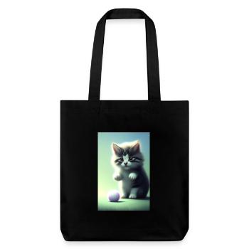 Little Cute Baby Cat - Stanley/Stella Heavyweight Recycled Tote Bag - black - Front