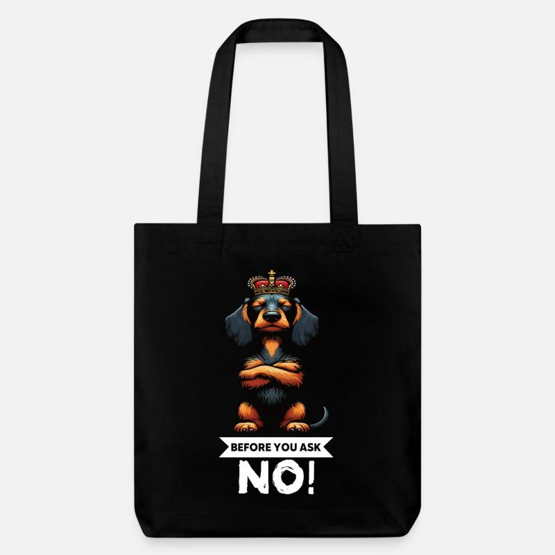 Avant de demander teckel à poils forts teckel - Tote bag épais recyclé Stanley/Stella - noir