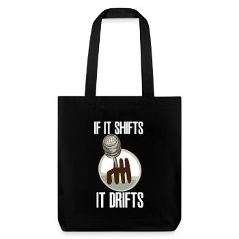 Drift With Manual Transmission Car Lover Humor - Stanley/Stella Heavyweight Recycled Tote Bag - black - Front