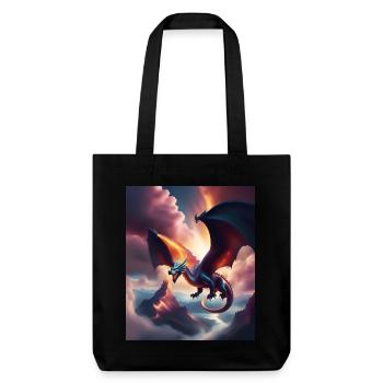 Dragon volant au-dessus des montagnes - Tote bag épais recyclé Stanley/Stella - noir - Devant