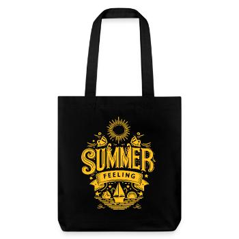 SUMMER Feeling yellow Graphic - Stanley/Stella recycelter Heavyweight Stoffbeutel - Schwarz - Vorne