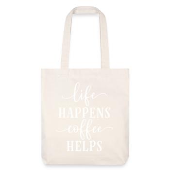 Coffee Motivational Typography Design - Stanley/Stella Heavyweight Recycled Tote Bag - natural white - Front