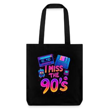 Ich vermisse die 90er – Neon-Retro-Nostalgie - Stanley/Stella recycelter Heavyweight Stoffbeutel - Schwarz - Vorne