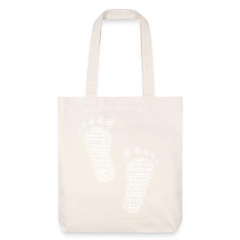 Pieds, pieds nus, grands pieds, empreintes, empreintes de pas - Tote bag épais recyclé Stanley/Stella - blanc cassé - Devant