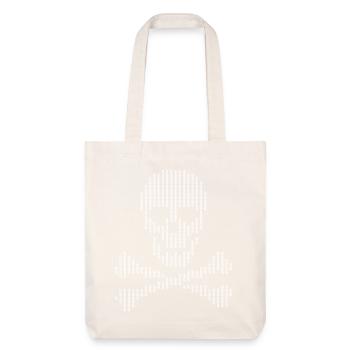 Skull Glyph Dot Crossbones - Stanley/Stella Heavyweight Recycled Tote Bag - natural white - Front