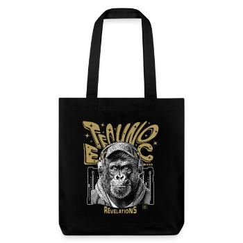 Techno-Gorilla Shirt: Beats für den Dancefloor - Stanley/Stella recycelter Heavyweight Stoffbeutel - Schwarz - Vorne