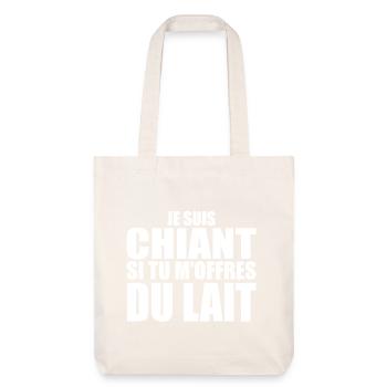 Man who adores: Milk. Funny Design Humor - Stanley/Stella Heavyweight Recycled Tote Bag - natural white - Front