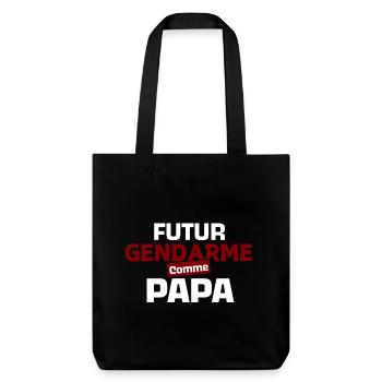 Bodysuit Baby Zukunft Gendarm wie Papa - Stanley/Stella recycelter Heavyweight Stoffbeutel - Schwarz - Vorne