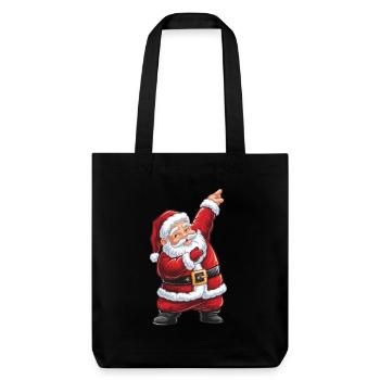 Dabbing Nikolaus Santa Claus Applaus Beifall - Stanley/Stella recycelter Heavyweight Stoffbeutel - Schwarz - Vorne