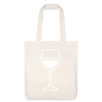 Wein Weinglas weiß - Stanley/Stella recycelter Heavyweight Stoffbeutel - Naturweiß - Vorne