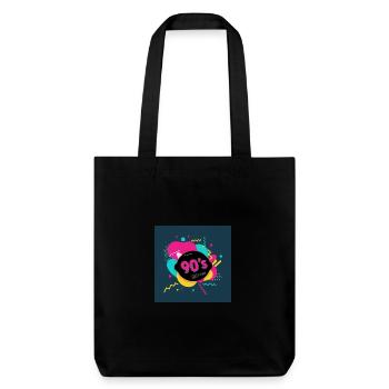 90er-Jahre-Vibes - Stanley/Stella recycelter Heavyweight Stoffbeutel - Schwarz - Vorne